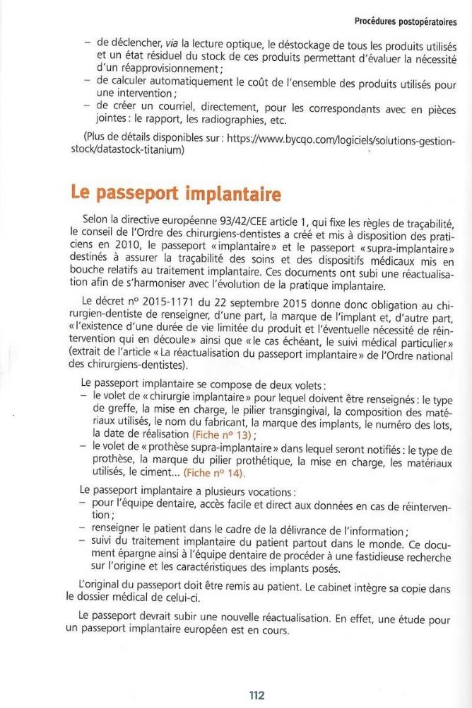 le passeport implantaire